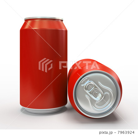 Red alluminium cans on white background Red alluminium cans on white background 7963924