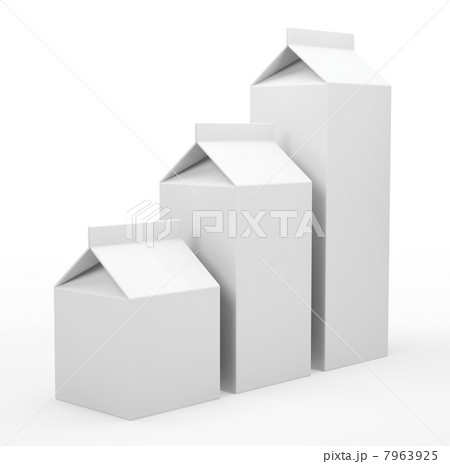 Three milk box isolaned on white background 7963925