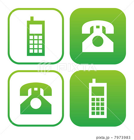 緑の電話アイコンのイラスト素材
