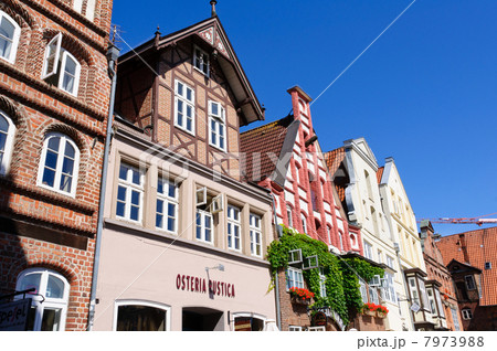 ドイツ リューネブルクの町並みの写真素材