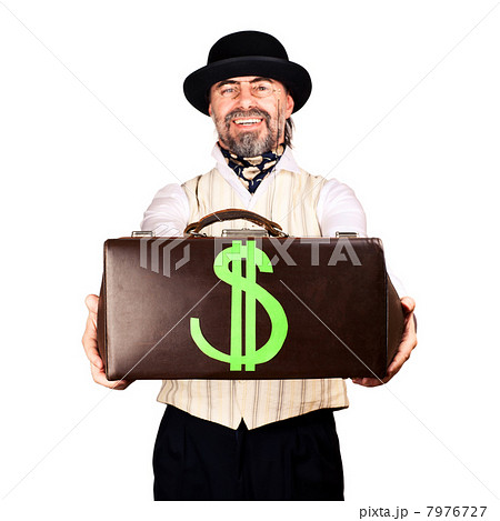 Senior businessman giving you money bag Senior businessman giving you money bag 7976727