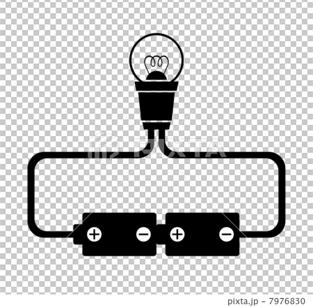 豆電球の直列接続のイラスト素材