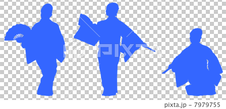 日本舞踊のシルエット 大人 7979755