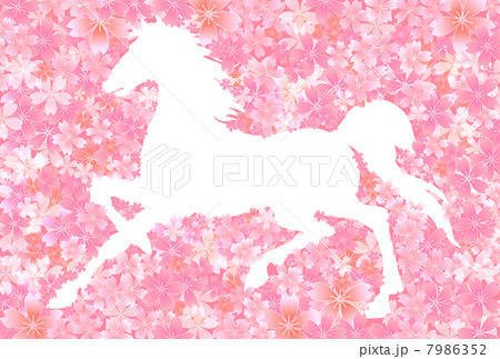 午 桜 年賀状 背景 午 桜 年賀状 背景 7986352