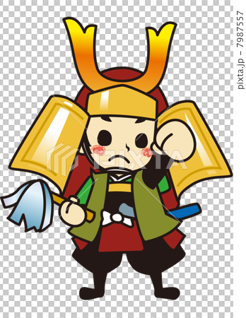 A young warlord samurai wearing eyes and goo 7987557