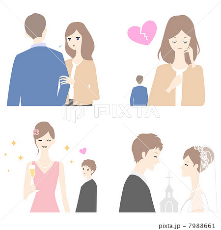 恋愛と結婚のイラスト素材