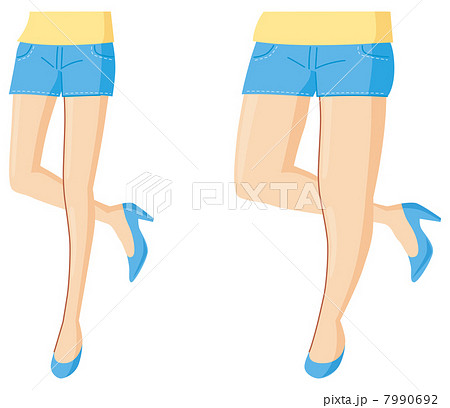 細い脚の女性 太い脚の女性のイラスト素材