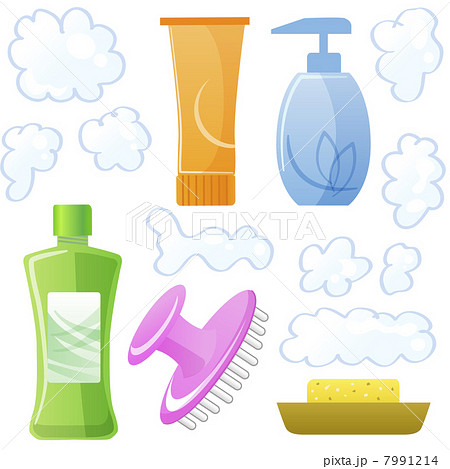 シャンプー ボトル ヘアケアのイラスト素材