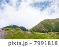 日光白根山山頂を歩く登山客 7991818