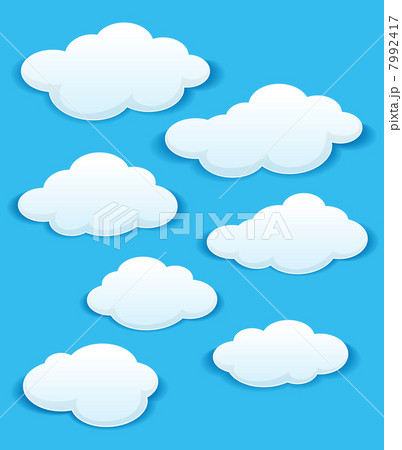 Set of white clouds in the blue sky 7992417