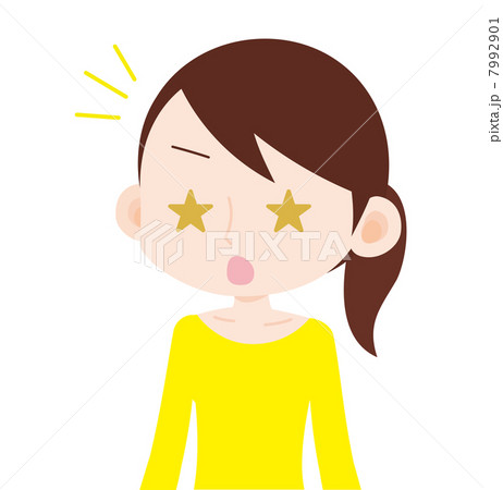 女性 上半身 星形の目 女性 上半身 星形の目 7992901