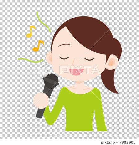 與女性上身卡拉OK唱歌 7992903