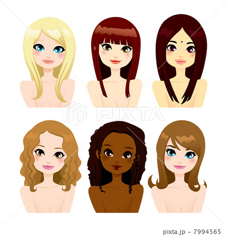 Multi-ethnic Women Long Hair 7994565