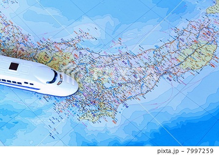 国内旅行イメージ、地図、新幹線 国内旅行イメージ、地図、新幹線 7997259