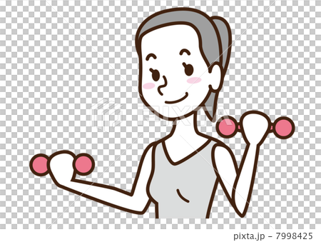 有啞鈴馬尾辮的一名婦女 7998425