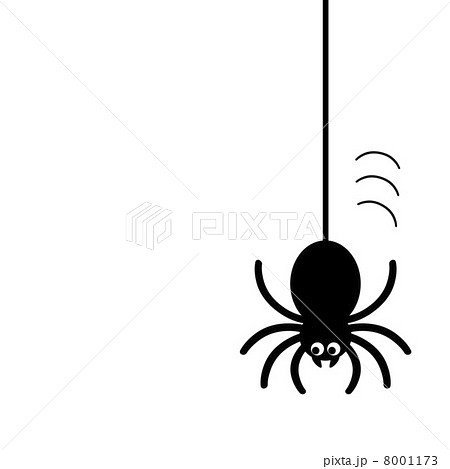 糸からぶら下がるクモのイラスト素材