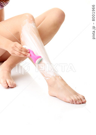 Woman depilating her legs 8001966
