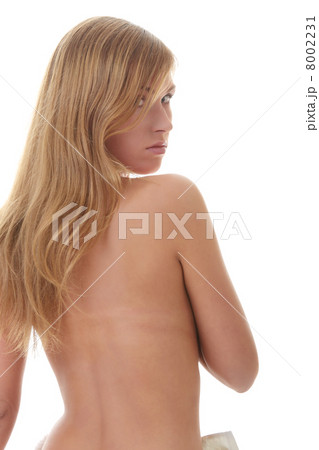 Beautiful young naked woman isolated on white background Beautiful young naked woman isolated on white background 8002231