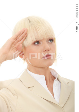 Attractive business woman saluting 8004111
