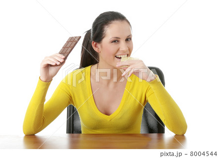 Eating dark and whitechocolate Eating dark and whitechocolate 8004544