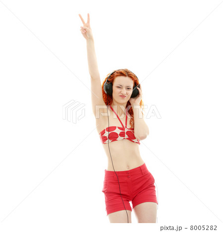 Redhead listening music 8005282