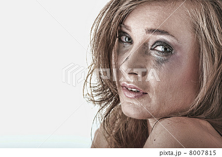 Woman in underwear crying - violence concept Woman in underwear crying - violence concept 8007815