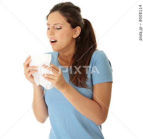 Teen woman with allergy or cold Teen woman with allergy or cold 8008114