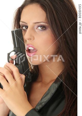 Woman With Handgun 8008495