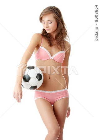 Young woman with a football ball Young woman with a football ball 8008664