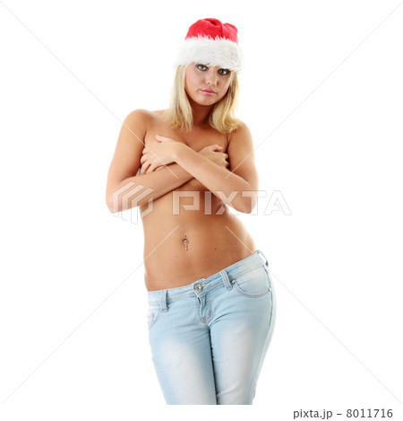 Woman in santa hat 8011716