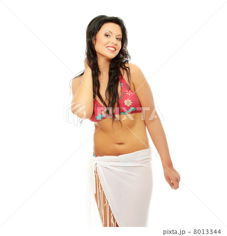 Corpulent woman in swin suit 8013344