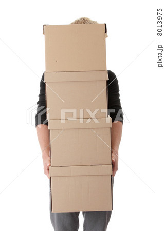 Man with stacked Boxes 8013975
