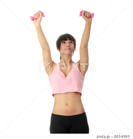 Beautiful young woman doing exercise 8014993