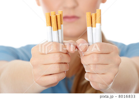 Young caucasian woman quiting smoking 8016833