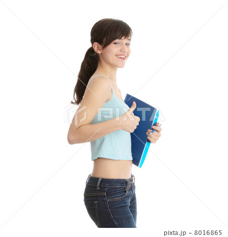 Young student girl with thumb up Young student girl with thumb up 8016865