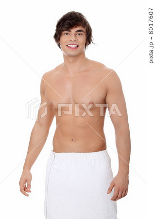 Handsome, happy young man with the towel. Handsome, happy young man with the towel. 8017607