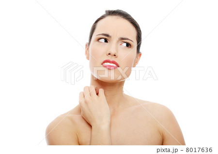 Young beautiful woman scraching her self. Young beautiful woman scraching her self. 8017636