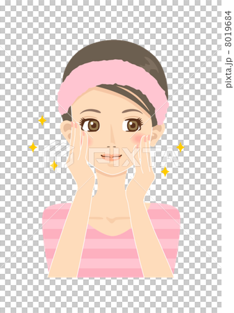 スキンケアをする若い女性　 8019684
