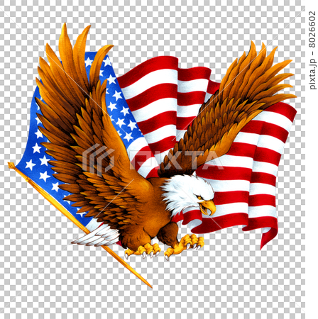 星条旗とワシ.アメリカ 8026602