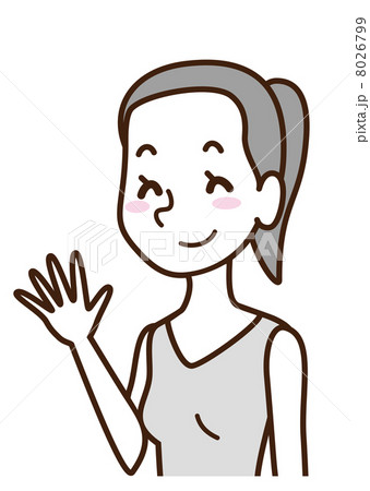 手を振る ポニーテールの女性 手を振る ポニーテールの女性 8026799