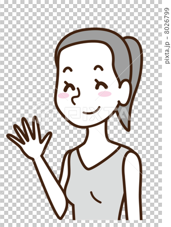 手を振る ポニーテールの女性 手を振る ポニーテールの女性 8026799