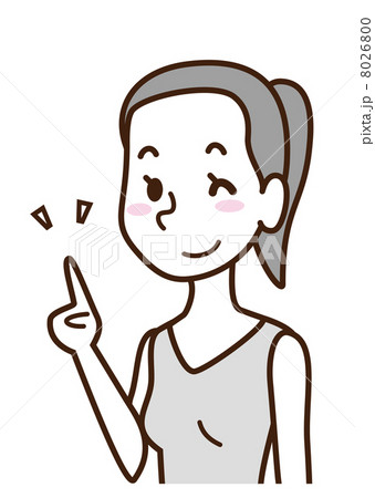 指差し　ポニーテールの女性 8026800