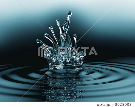 Blue liquid splashes with ripples on the surface 8028008