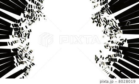 Pieces of broken or Shattered glass on white 8028019