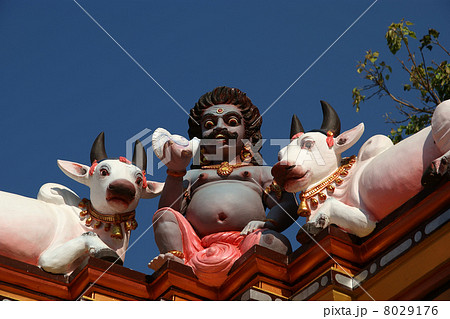 Traditional statues of gods and goddesses in the Hindu temple 8029176
