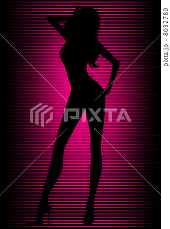 Abstract color glowing background with girl 8032789