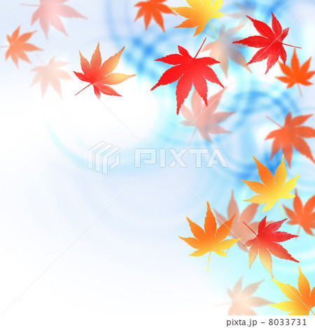 水面に浮かぶ紅葉のイラスト素材 [8033731] - PIXTA