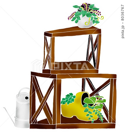 ガーデニング カントリー雑貨 のイラスト素材