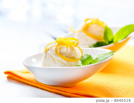 Ice Cream. Homemade Lemon Icecream Dessert Ice Cream. Homemade Lemon Icecream Dessert 8040319