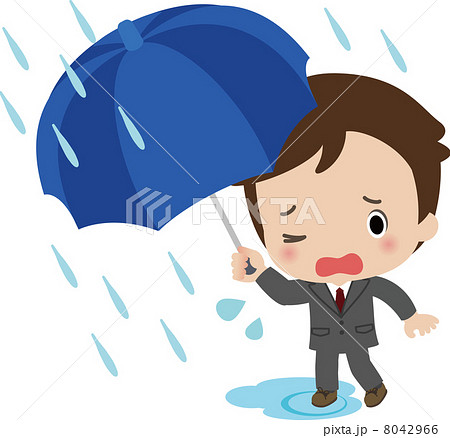大雨の中を歩くビジネスマン 大雨の中を歩くビジネスマン 8042966